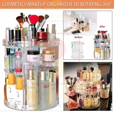 360° Rotating Makeup Organizer – 3D Beauty Storage Box_img_0