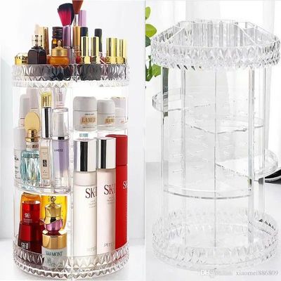 360° Rotating Makeup Organizer – 3D Beauty Storage Box_img_2