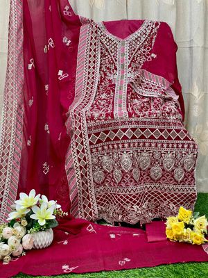 Semi –Embroidery & Sequence Work Party dress_img_0