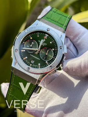hublot classic fusion silver case green dial green belt_img_0