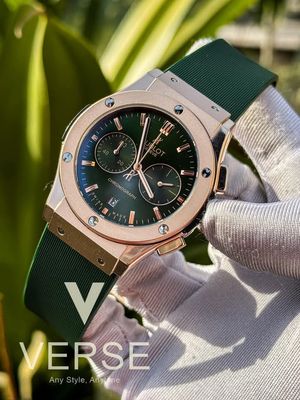 hublot classic fusion rosegold case green dial green belt_img_0