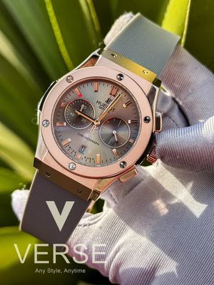 hublot classic fusion rosegold case grey dial grey belt_img_0