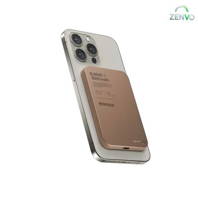 Momax Q.Mag X Magnetic Wireless Power Bank 5000mAh – Golden_img_1