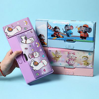 Customized High-Looking Pencil Box, Large Capacity, Creative Automatic Mechanism Pencil Box, Multi-Functional Stationery Box_img_3