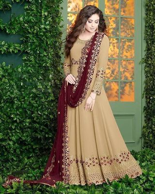 Semi –Embroidery & Sequence Work Party dress_img_1