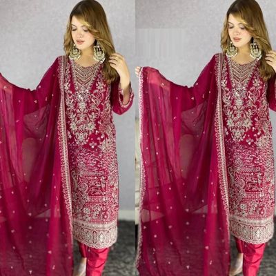 Semi –Embroidery & Sequence Work Party dress_img_1