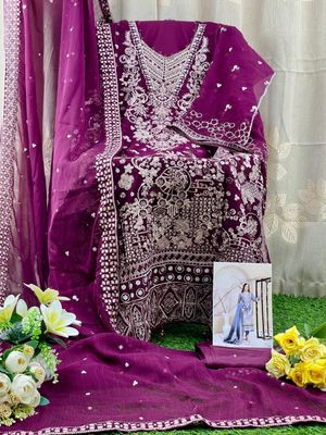 Semi –Embroidery & Sequence Work Party dress_img_14