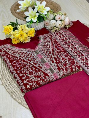 Semi –Embroidery & Sequence Work Party dress_img_2