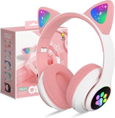 Cute Cat Ear Wireless Headphones with LED light_img_2