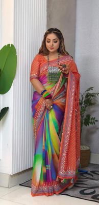 Digital Print Sharee with Blouse Piece_img_0