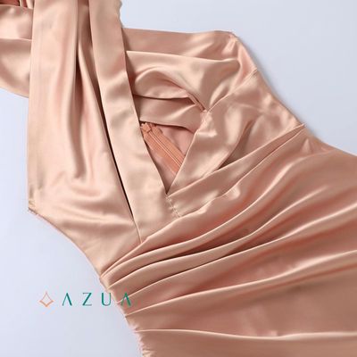 Scross Halter neck Backless Slit Dress_img_4