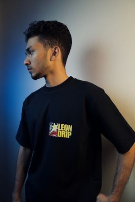 'LEON DRIP' Oversized Heavyweight Drop Shoulder T-Shirt_img_5