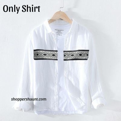 Trendy White block print shirt 1014_img_0