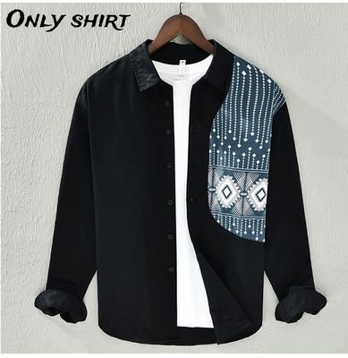 Premium black block design shirt 1015_img_0