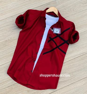 Trendy maroon block print shirt 1022_img_0