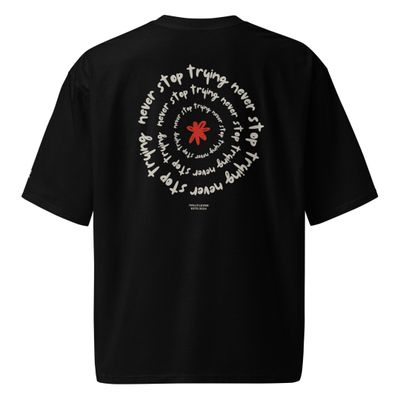 Never Stop Trying - Drop Shoulder Tee - Black_img_3