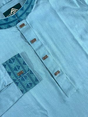 Elegant Sky Blue Embroidered  Classic Panjabi_img_0