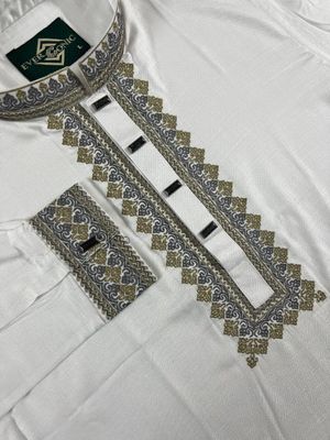 Elegant White Embroidered Panjabi_img_0