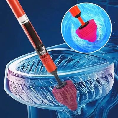 High Pressure Toilet Plunger Toilet Clog Remover Stainless Steel Toilet Cleaner for Toilet/Bathroom/Floor Drain/Clogged Pipe_img_3