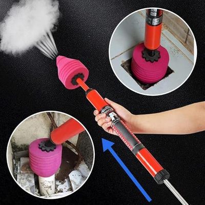 High Pressure Toilet Plunger Toilet Clog Remover Stainless Steel Toilet Cleaner for Toilet/Bathroom/Floor Drain/Clogged Pipe_img_4
