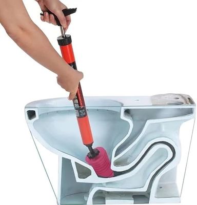High Pressure Toilet Plunger Toilet Clog Remover Stainless Steel Toilet Cleaner for Toilet/Bathroom/Floor Drain/Clogged Pipe_img_0