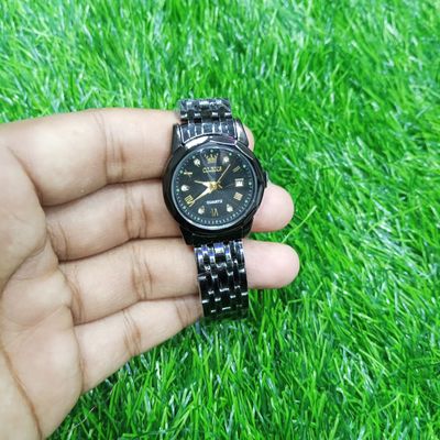 Butter Fly Lock Olievs Stainless Steel fashionable Couple watches +1pcs chain cutter+ 2 pcs battery Full Black_img_2