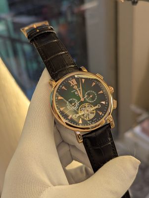 Patek Auto Belt RG Case Black Belt Green Dial_img_0