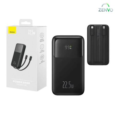 Baseus Comet Series 22.5W 20000mAh Dual Cable Digital Display Power Bank – Black Color_img_0