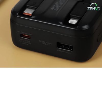 Baseus Comet Series 22.5W 20000mAh Dual Cable Digital Display Power Bank – Black Color_img_1
