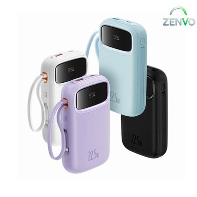 Baseus Comet Series 22.5W 20000mAh Dual Cable Digital Display Power Bank – Purple Color_img_1