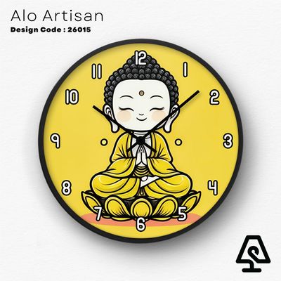 Buddha Yellow Theme Wall Clock_img_0