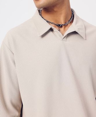 knit stripped open neck polo_img_0