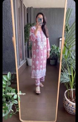 ভিআইপি লিলেন লখনৌ এমব্রয়ডারি ডিজাইনে স্টাইলিশ টু-পিস (সাইজ 42 ও 44)_img_2