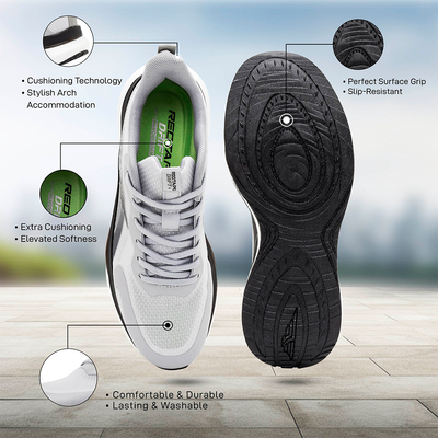 Red Tape Mesh Athleisure Sport Shoes for Men - White And Grey_img_4