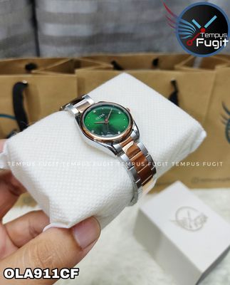 OLIYA 6658 Ladies Chain Watch- Green Dial- Rose Golden Bezel- Rose Golden+Silver Chain- TF Code OLA911CF_img_1
