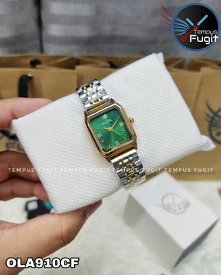 OLIYA 899 Ladies Chain Watch- Green Dial- Golden Bezel- Golden+Silver Chain- TF Code OLA910CF_img_0