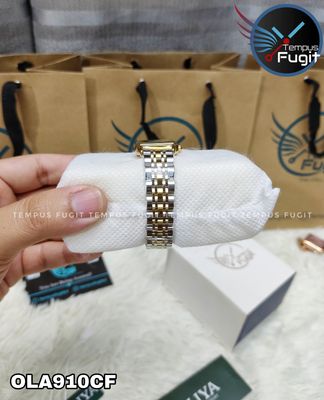 OLIYA 899 Ladies Chain Watch- Green Dial- Golden Bezel- Golden+Silver Chain- TF Code OLA910CF_img_4