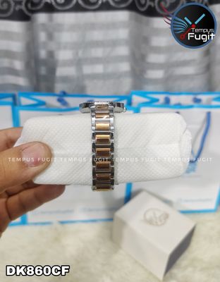 DORA KLEIN 7516 Ladies Watch- PinkDial- Silver Stone Bezel- Rose Golden+Silver Chain- TF Code OL860CF_img_5