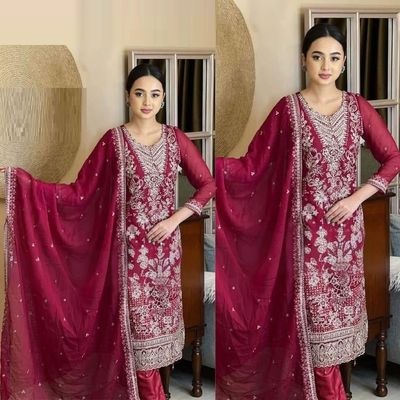 Semi –Embroidery & Sequence Work Party dress_img_10