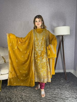 Semi –Embroidery & Sequence Work Party dress_img_11