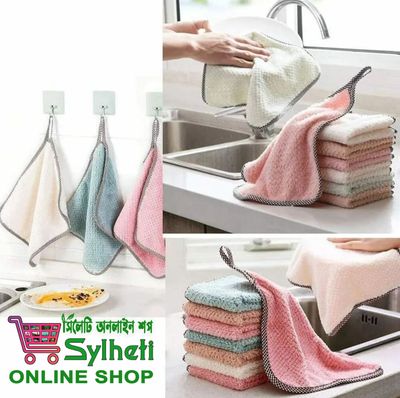 Kitchen Pineapple Cleaning Cloth Coral Fleece Washing Bowl Cloth_img_3