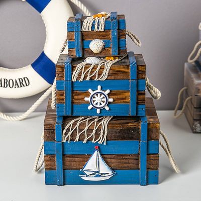 Sea Ocean Theme 3in1 Wooden Storage Box_img_0