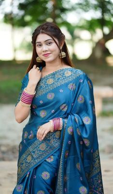Japani Silk Skin Print Sharee with Blouse Piece_img_1