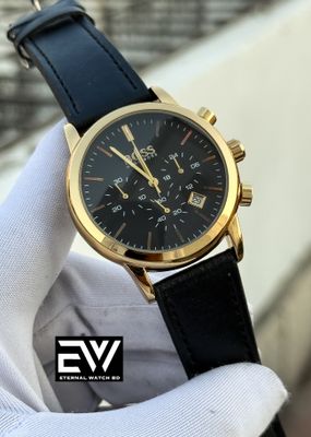 BOSS 3 CHRONO BLACK BELT GOLD CASE BLACK DIAL_img_0