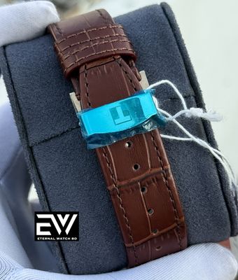 TISSOT 3 CHRONO WITH AUTOMATIC BROWN BELT WHITE DIAL SILVER CASE_img_1