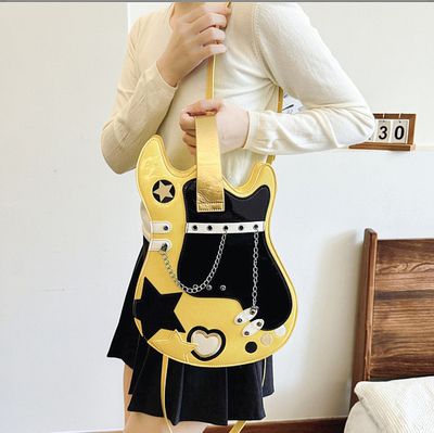 Cross-Border Trendy Shoulder Bag || American Fashion Guitar Style Backpack_img_3