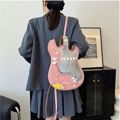 Cross-Border Trendy Shoulder Bag || American Fashion Guitar Style Backpack_img_5