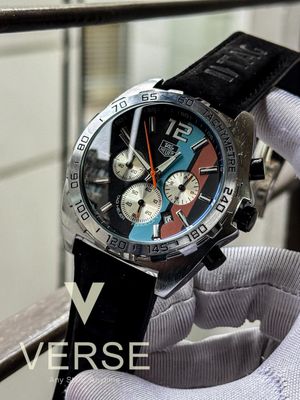 Tag belt anniversary gulf silver case black dial black belt_img_0