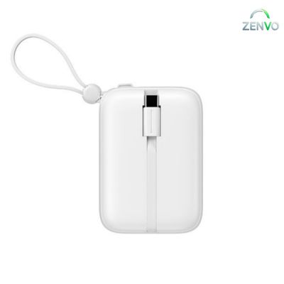 HAVIT PB5215 10000mAh Display Power Bank With Usb-C & Lightning Cable – White_img_2