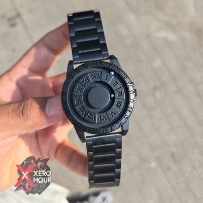 AURA WATCH | Magnetic Matte Black Watch | Unique Watch dial || SS Body_img_0